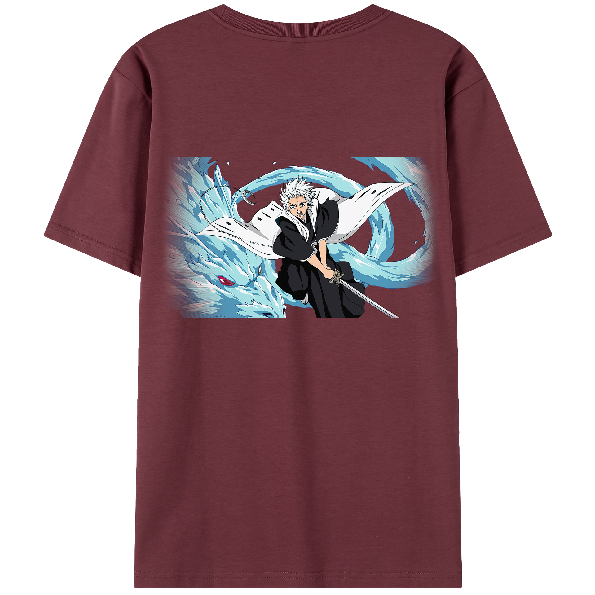 （画像用） ブリーチ 日番谷冬獅郎（ひつがや とうしろう） BLEACH Hitsugaya Toushirou 綿100％半袖Tシャツ（背面プリント）